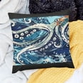 thumbnail image 2 of Green Turtle Throw Pillow Cover for Kids,Bohemian Tortoise Pillow CoverInch,Blue White Sea Wave Cushion Cover,Glitter Starts Floral Plants Print Decorative Pillow Cover, 2 of 5