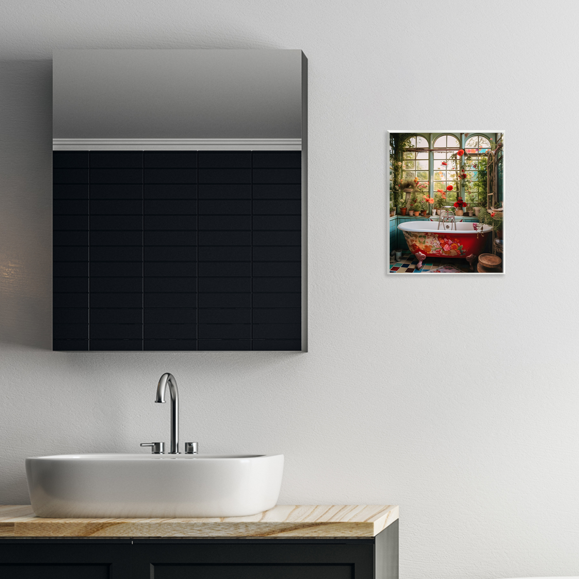 Floral Sunroom Tub Wall Plaque Art, design by Lettered and Lined