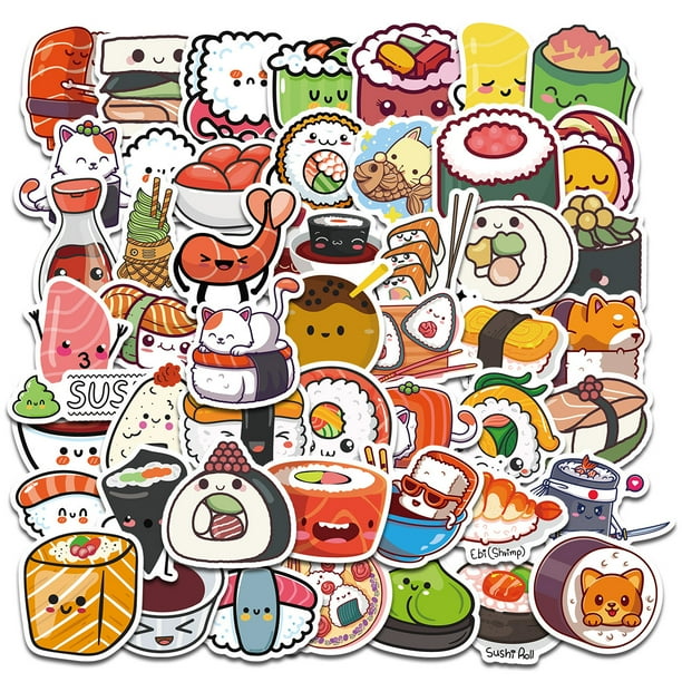 Pegatinas retro estilo japonés vintage Manga Kawaii x50