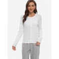 thumbnail image 3 of Women's Long Sleeve Button Down Crew Neck Classic Sweater Cardigan, 3 of 6