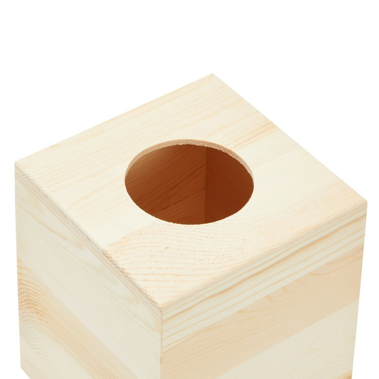 TISSUE BOX COVER, Wood Kleenex Holder, Square, Kitchen Bathroom, Wooden  distressed
