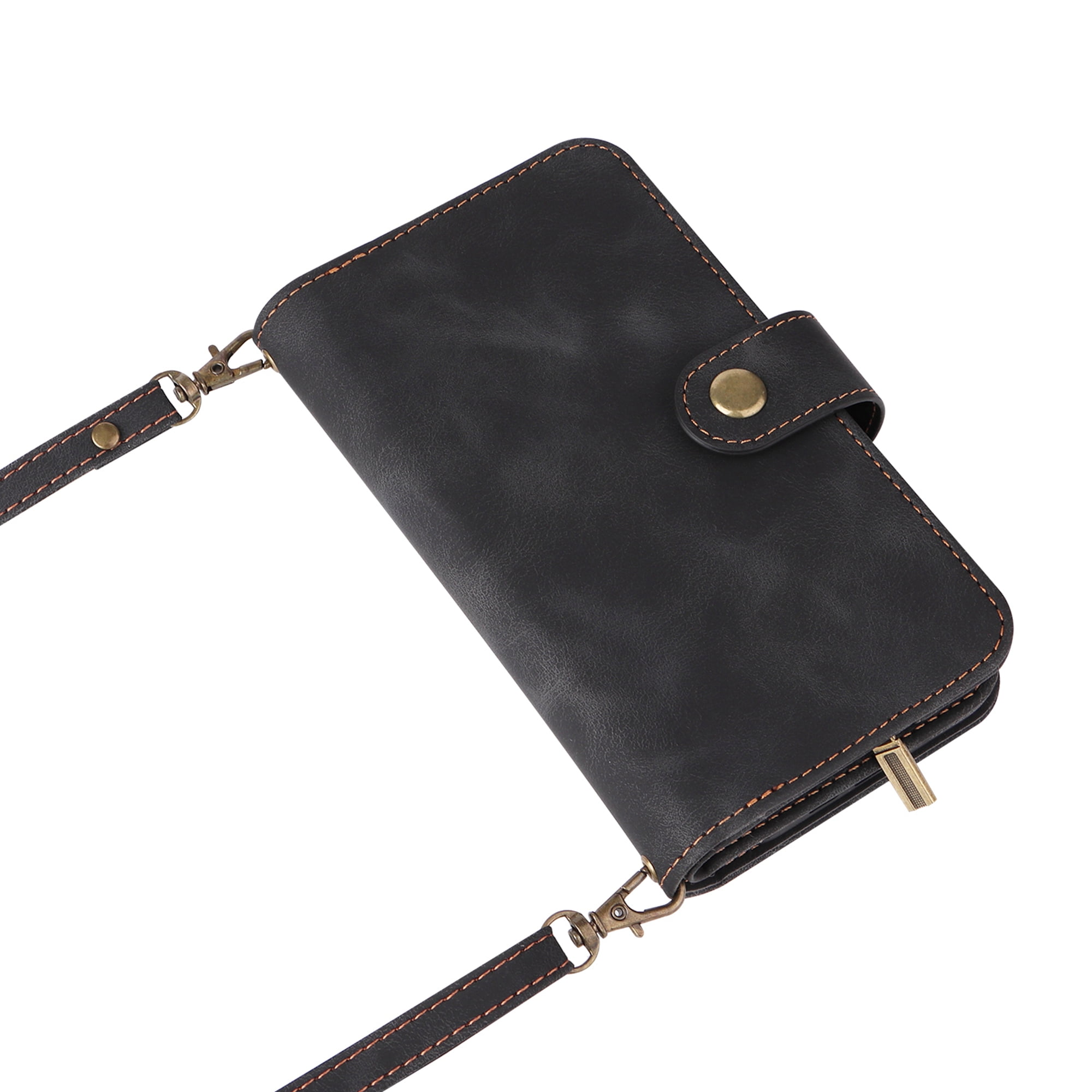  Wilken Genuine Leather iPhone Crossbody Wallet and Purse Phone  Case, Includes a Wristlet and Shoulder Strap