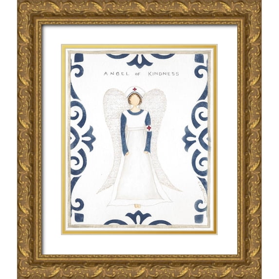Shamp, Cindy 26x31 Gold Ornate Wood Framed with Double Matting Museum Art Print Titled - Angel of Kindness