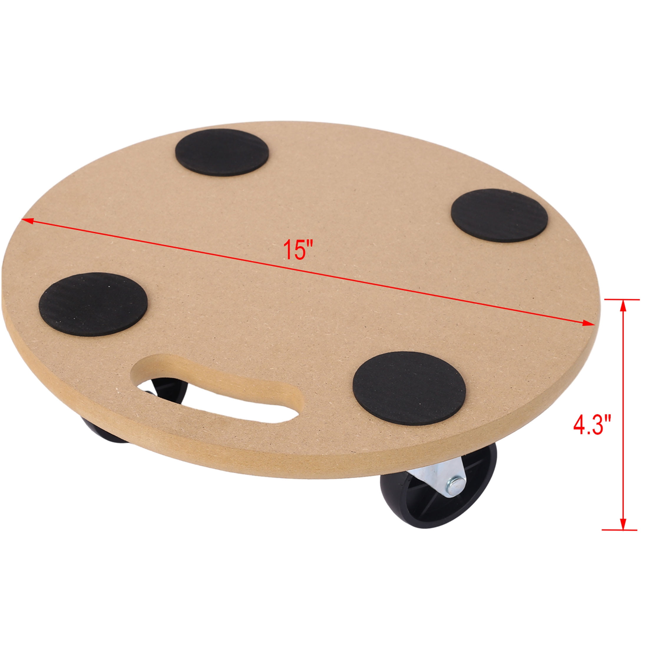 JERFIT 500 lbs Heavy Duty Furniture Dolly, 15 inch 4-Pack Wood Moving Platform with Wheels for Appliance, Piano, Couch, Sofa, Fridge