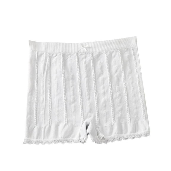 yillto Women Shorts Under Dresses High Waist Ribbon Lace Hem Short Panties Under Skirts Underwear