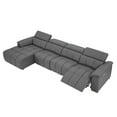 thumbnail image 6 of LiviNest 4 Seats Reclining Sofa: Genuine Leather L-Shaped Couch with Electric Control & USB Port - Wall-Hugger Theater Seating Furniture with Adjustable Headrest & Footrest for Living Room & Home The, 6 of 6