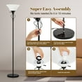 thumbnail image 6 of NATYSWAN Floor Lamp for Living Room,70in Black Standing Lamps with Sturdy Metal Base and White Lampshade,Modern Torchiere Tall Lamp for Bedroom Office,Rotary Switch, 6 of 10