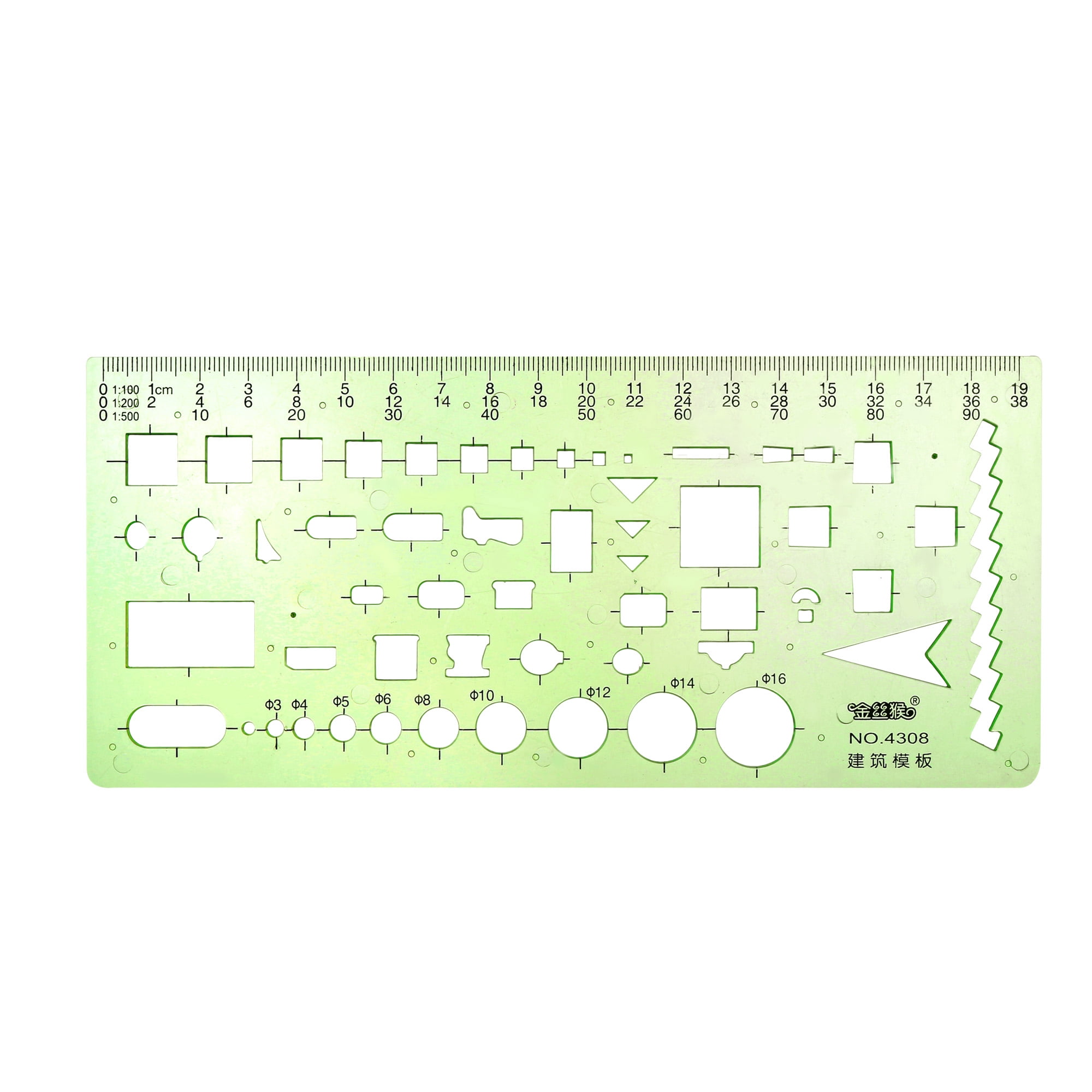 Template Drawing Measure Geometric Drawing Template Measuring Ruler 19cm for Drawing Engineering ...