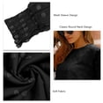 thumbnail image 4 of Blusa de Manga Larga Cuello Redondo Ajuste Suelto Suave Transpirable Color Puro Mujer Top Casual para la Fecha de Trabajo Compras Negro XL, 4 of 5