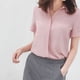 thumbnail image 5 of Camisa de gasa Mujer Blusa de manga corta de verano Top informal suelto, Rosa, XXL Jumpingount AP001402-10B, 5 of 7