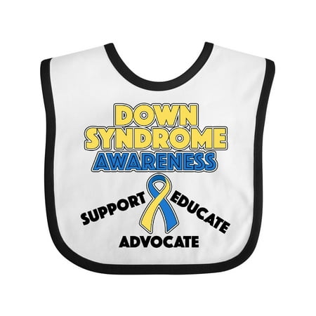 

Inktastic Down Syndrome Awareness Support Educate Advocate Gift Baby Boy or Baby Girl Bib