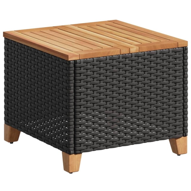 Mesa de café VidaXL para patio, cuadrada, poliratán, madera de acacia