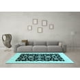 thumbnail image 3 of Ahgly Company Indoor Square Oriental Light Blue Traditional Area Rugs, 6' Square, 3 of 4