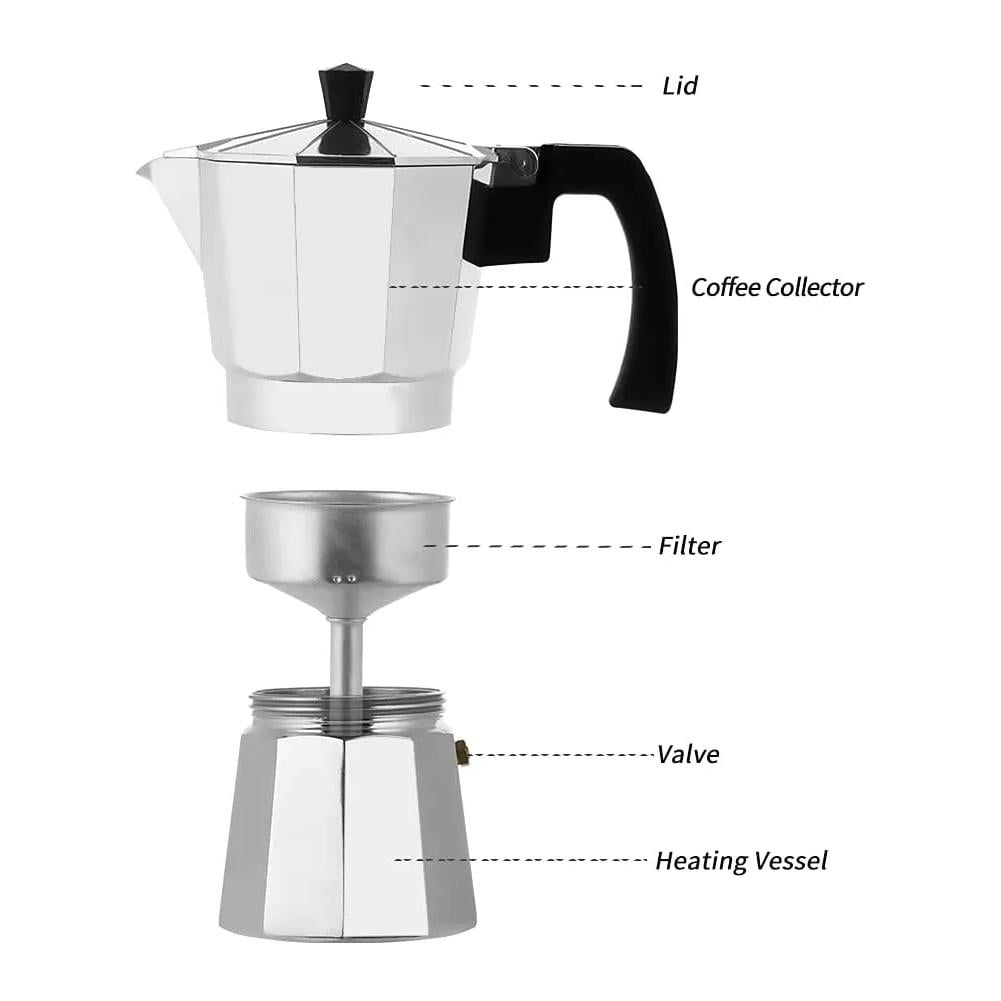Moka Pot Italian Coffee Machine Espresso Aluminum Geyser Latte