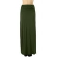 thumbnail image 4 of Womens Casual Solid Jersey Draped Long Maxi Skirt, 4 of 7