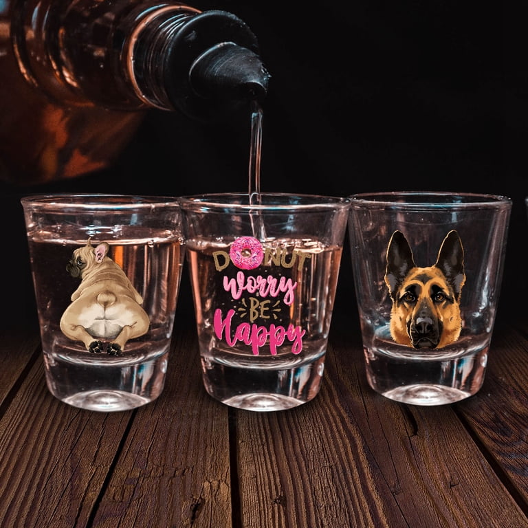 elfbar nachfüll pod läuft aus WIRESTER 1.5oz Crystal Shot Glass for Coffee Beer Wine Whiskey Vodka Milk  Water & More - Donut Worry Be Happy