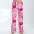 thumbnail image 2 of Women's Comfy Pajama Lounge Pants Heart Funny Holiday Love Heart Pj Pants Relaxed Fit Wide Leg Heart Pj Pants Valentines Day Gifts, 2 of 4