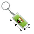 thumbnail image 3 of Rectangle  Sesame Street Oscar the Grouch Face Keychain in Chrome Plated Metal, 3 of 3