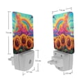 thumbnail image 7 of PhooArto Sunflowers Rainbow Sky Plug in LED Night Light Auto Sensor Dusk to Dawn Decorative Night for Bedroom, Bathroom, Kitchen, Hallway, Stairs, Baby's Room, Energy Saving, 7 of 7
