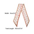 thumbnail image 3 of INSPIRE CHIC Women's Floral Printed Scarves, Flowers Skinny Long Satin Silky Ribbon Hairband Headscarf Neckerchief 37.4x3.5" Beige/Caramel, 3 of 6