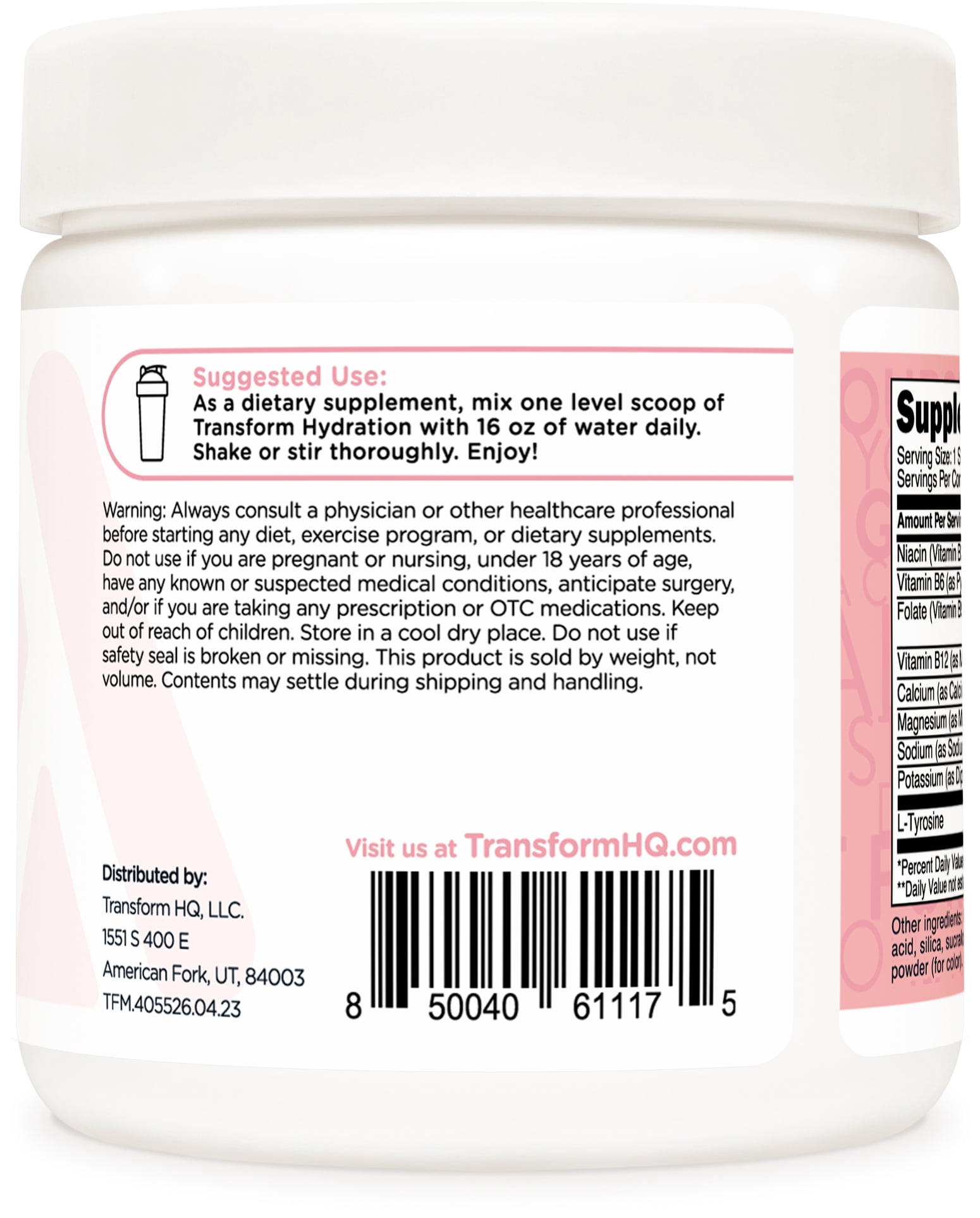 TransformHQ Hydration 42 Servings (Cotton Candy) - Electrolytes, Mental Clarity, Vitamins