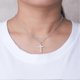 thumbnail image 2 of Silver-plated pav cross necklace with zirconia crystals, 2 of 4