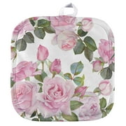 Pink Roses Floral Pattern Pot Holder for Indoor/Outdoor Kitchen and BBQ