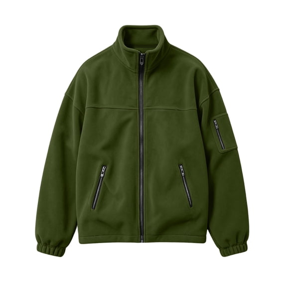 Mens Polar Fleece Jacket Lightweight Full Zip Jackets Outdoor Coat Soft Warm Fleece Jacket ffor Casual Outerwear