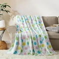 thumbnail image 4 of Easter Flannel Blanket Striped Printed Decorative Blanket, 4 of 7