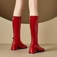thumbnail image 5 of YLYL Women Block Heel Knee High Boots Zip up Disco Dress Party Tall Boots, 5 of 9