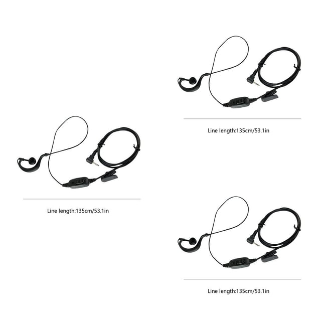 Inteprter 1 Pin 2.5mm Wired Ergonomic Part Headphone Clip Lapel Replacing Button with Operation Earpiece Earphone Microphone Type1