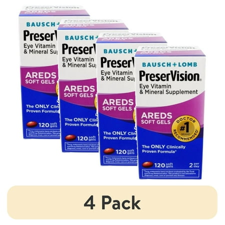 (4 pack) Bausch & Lomb Preservision Soft Gels, 120 Count Each