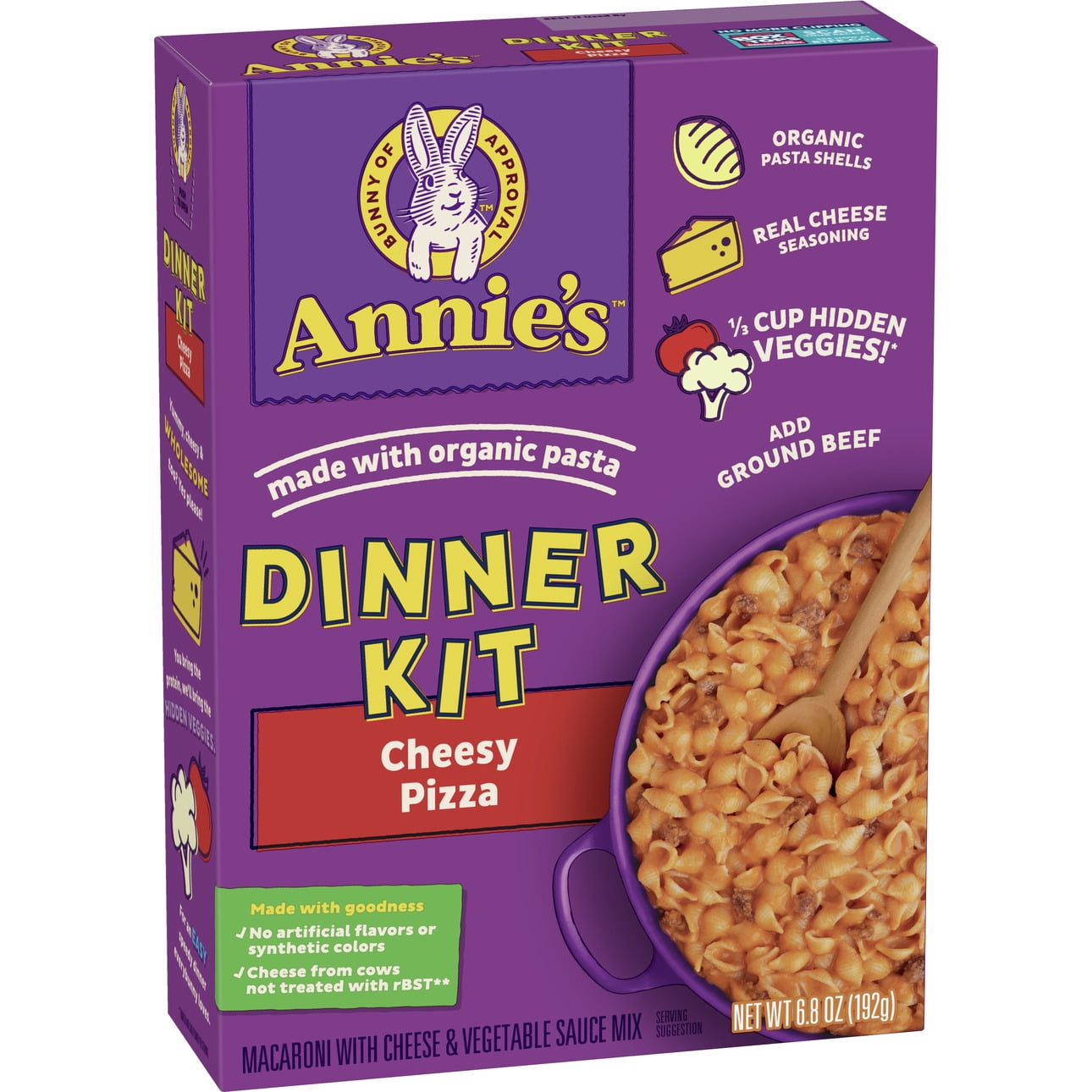 Annie’s Cheesy Pizza Pasta Dinner Kit with Hidden Veggies, 6.8 oz