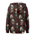 thumbnail image 3 of lnmuld Womens Hoodies Women's Zip Up Print Hoodie Casual Loose Fit Pullover Soft Warm Comfortable Outerwear Everyday Streetwear Fashion Size:4XL, 3 of 5