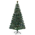 thumbnail image 2 of Costway 150 cm Árbol de Navidad de Fibra Pre-Iluminado Luces LED 8 Modos de Flash Árbol Artificial Decorativo para Hogar Oficina Tienda, 2 of 7