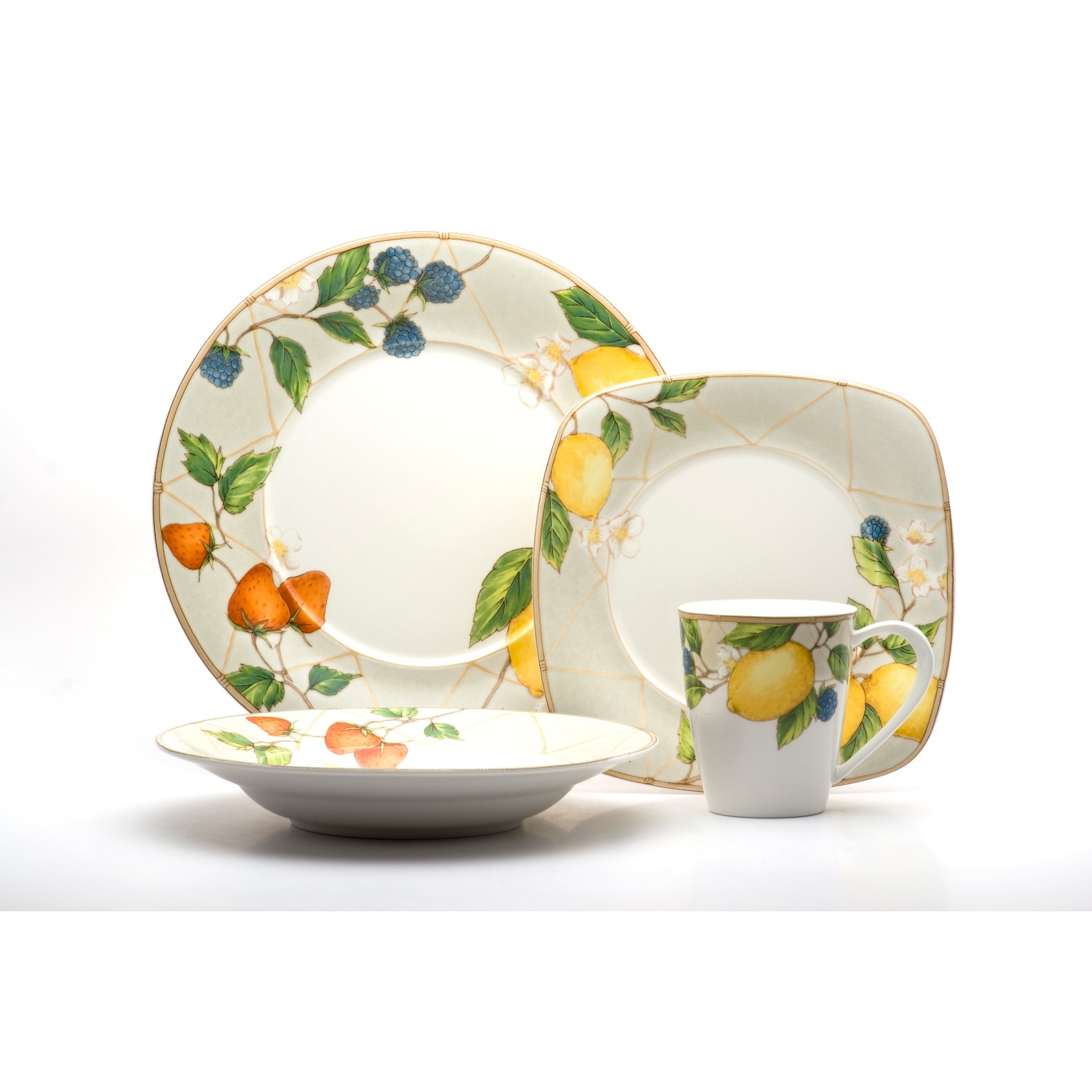 8 Cm - Vaisselle De 6 Cl - Bleu Et Beige - Bonna Alhambra Vanta