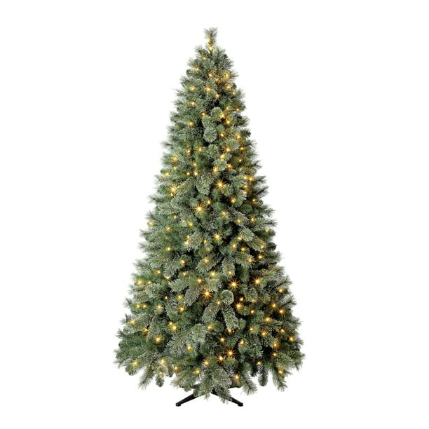 Holiday Time PreLit Liberty Cashmere Pine Quick Set® Artificial Christmas Tree, 7.5', Color