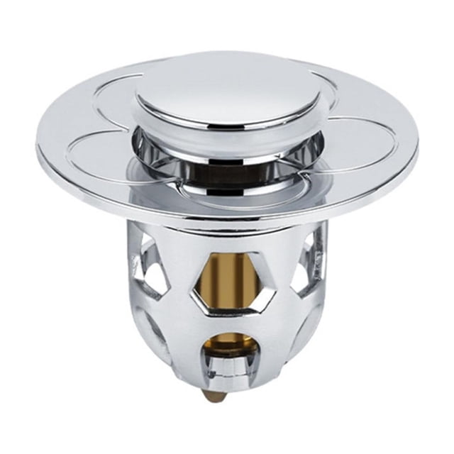 Under 10 Kitchen Cleaning Supplies 2PC Washbasin Electroplating Drainer Bouncing Core Washbasin Pool Basin Copper Core Push Type Bouncing Core Leaking Plug