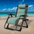 thumbnail image 5 of Zero Gravity Chair Support 440lbs for Poolside Backyard Beach, Foldable Ice Touch Reclining Lounge Chair with Headrest & Cup Holder for Indoor Outdoor, Patio Recliner Folding Reclining Chair, 5 of 9