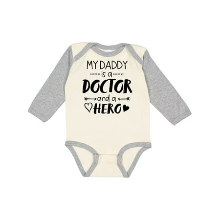 

Inktastic My Daddy is a Doctor and a Hero Gift Baby Boy or Baby Girl Long Sleeve Bodysuit