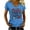 Blue, variant on MEICHEN Women's 250Th Anniversary Print V Neck T Shirt 250Th Anniversary Tshirt Patriotic Tee