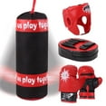 thumbnail image 2 of Kids Boxing Gloves Kit Punching Bag Educational Decompression Sandbag Hanging Toy Set, 2 of 6