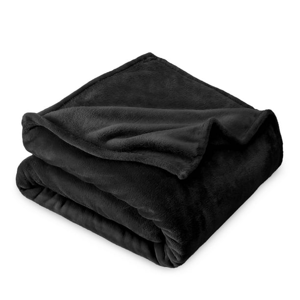 Indica borde Ingenioso Bare Home Microplush Fleece Blanket, Plush, Ultra Soft, Full/Queen, Black -  Walmart.com