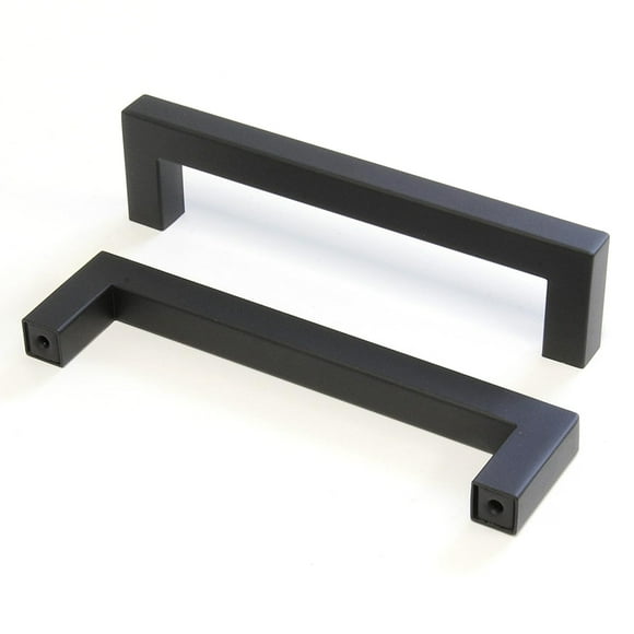 Kitchen Cabinet Handles, Contemporary Design Low Profile Pulls, Easy to Install Matte Black Stainless Steel Cabinet Pulls for Home, 10 Pack