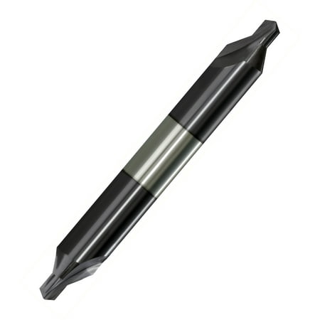 

#2 60º X 1-7/8 OAL ALTiN Coated Solid Carbide Double End Center Drill
