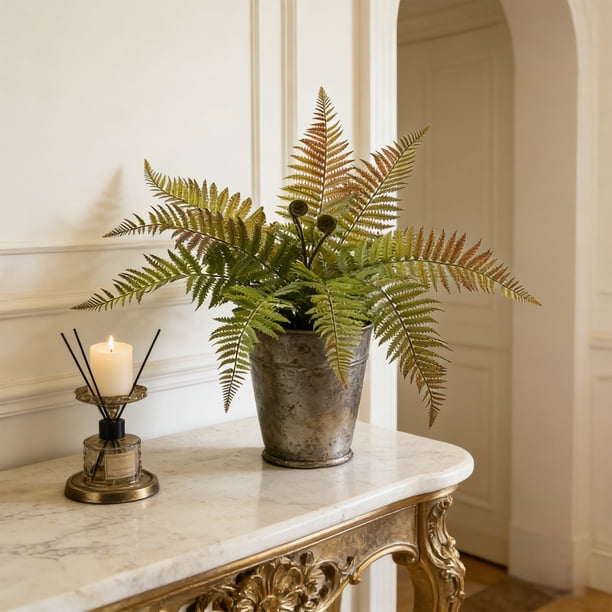 CaiYueKe Artificial Boston Fern Plants Bushes Fake Shrubs Bush Greenery Plants Faux Fern Plant for Outdoors UV Resistant Garden Plants or Home Office Desk Indoor Decor