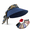 Navy Blue, variant on Women's Scarf Accent Visor Hat, Adjustable 56 to 58 cm Wide Brim Foldable Sun Visor for Travel, Beach and Walking,Khaki