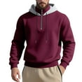 thumbnail image 4 of MHFRRA Sudadera con Capucha, Cremallera y Cuello Alto, Cómoda y Ligera, Ideal para Uso Informal y Actividades Al Aire Libre Vino, 4 of 7
