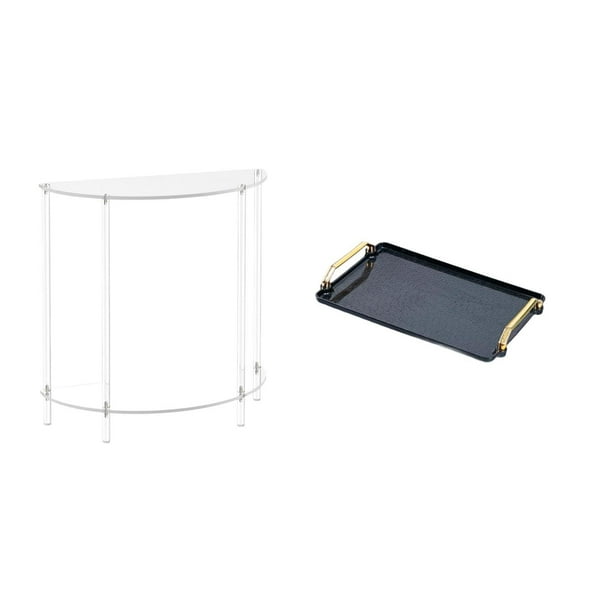 Mesita de noche de acrílico,Mesa auxiliar de acrílico transparente Mesa auxiliar transparente en capas,Mesa pequeña de acrílico,mesita de noche pequeña,compacta,Bandeja para servir,Bandeja