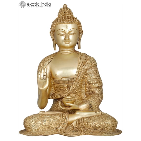 12 Inch Buddha Interpreting Dharma Brass - Teaching Deity Handmade Statue